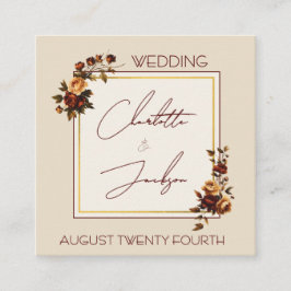 Elegant Romantic Rusty Rose Autumn Wedding エンクロージャーカード