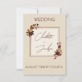 Elegant Romantic Rusty Rose Autumn Wedding 出欠カード (正面)