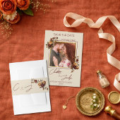 Elegant Romantic Rusty Rose Autumn Wedding 招待状ベリーバンド