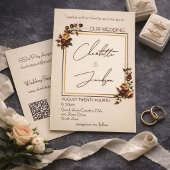 Elegant Romantic Rusty Rose Autumn Wedding 招待状