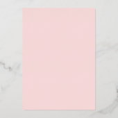 Elegant Romantic Soft Pink Bow Bridal Shower 箔招待状 (裏面)