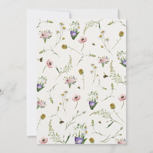 Elegant Romantic Spring Wildflower Wedding 招待状 (裏面)
