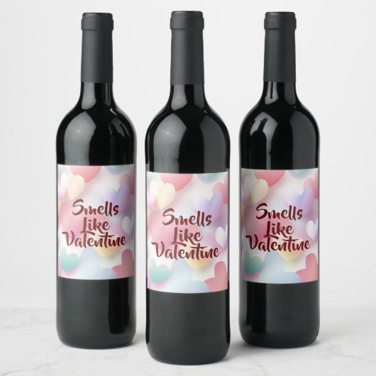 Elegant Romantic Valentine Wine Label for Couples ワインラベル (ボトル)