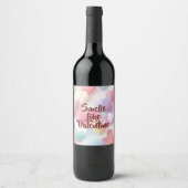 Elegant Romantic Valentine Wine Label for Couples ワインラベル (正面)