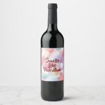 Elegant Romantic Valentine Wine Label for Couples