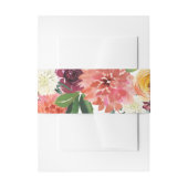 Elegant Romantic Watercolor Floral Dahlia Wedding 招待状ベリーバンド (正面例)