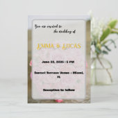 Elegant Romantic Wedding with Floral Ocean 招待状 (スタンド正面)