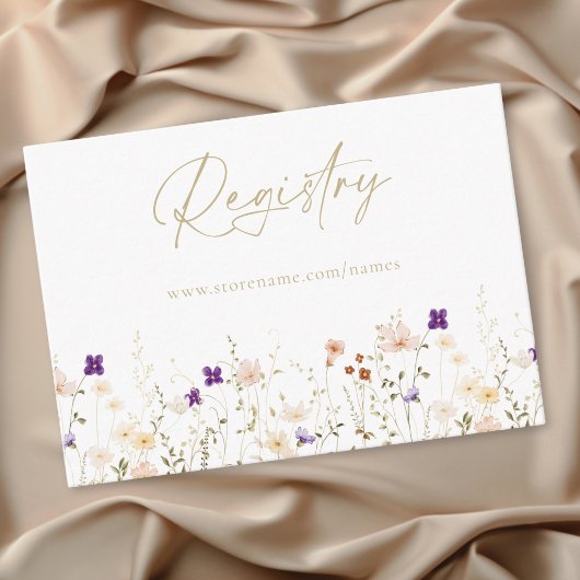 Elegant Romantic Wildflower Bridal Shower エンクロージャーカード