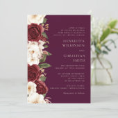 Elegant Rose and Peony Wedding Invitation 招待状 (スタンド正面)