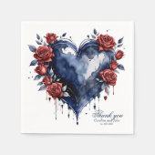 Elegant rose arrangement with golden foliage スタンダードカクテルナプキン (正面)