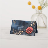 Elegant rose arrangement with golden foliage  プレイスカード (裏面)