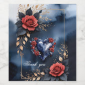 Elegant rose arrangement with golden foliage  ワインラベル (シングルラベル)