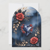 Elegant rose arrangement with golden foliage  招待状 (裏面)