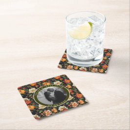 Elegant Rose Fancy Wedding Coaster スクエアペーパーコースター