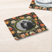 Elegant Rose Fancy Wedding Coaster スクエアペーパーコースター (アングル)