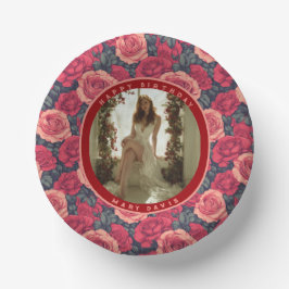 Elegant Rose Floral Birthday Party ペーパーボウル