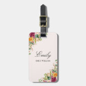 Elegant Rose Flowers Floral Botanical ラゲッジタグ (正面縦)