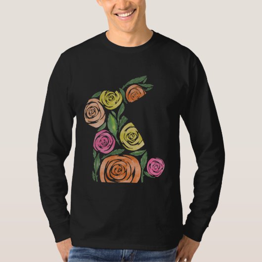 Elegant rose garden Easter Bunny Rabbit matching m Tシャツ (正面)