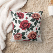 Elegant Rose Garden | Romantic Floral Pattern クッション (ブランケット)