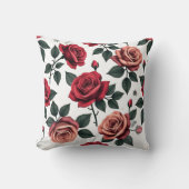 Elegant Rose Garden | Romantic Floral Pattern クッション (正面)