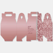 Elegant Rose Gold 50th Birthday フェイバーボックス (見開き)