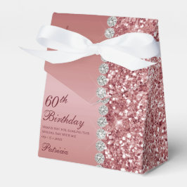 Elegant Rose Gold 60th Birthday フェイバーボックス