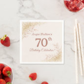 Elegant Rose Gold 70th Birthday Celebration  スタンダードカクテルナプキン (インサイチュ)