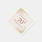 Elegant Rose Gold 70th Birthday Celebration  スタンダードカクテルナプキン (角)