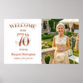 Elegant Rose Gold 70th Birthday Party Welcome ポスター (正面)