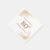Elegant Rose Gold 80th Birthday Celebration  スタンダードカクテルナプキン (角)