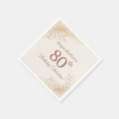Elegant Rose Gold 80th Birthday Celebration  スタンダードカクテルナプキン (角)