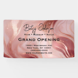 Elegant Rose Gold and Glitter Business Sign 横断幕