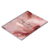 Elegant Rose Gold and Glitter Marbled ノートブック (左側)