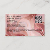 Elegant Rose Gold and Glitter Marbled 名刺 (裏面)