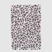 Elegant Rose Gold Black Leopard Pattern ゴルフタオル (正面)