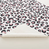 Elegant Rose Gold Black Leopard Pattern シェルパブランケット (3/4)