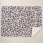 Elegant Rose Gold Black Leopard Pattern シェルパブランケット (正面(横))