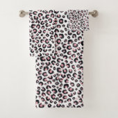 Elegant Rose Gold Black Leopard Pattern バスタオルセット (インサイチュ)