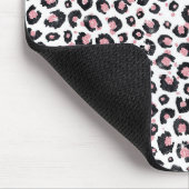 Elegant Rose Gold Black Leopard Pattern マウスパッド (コーナー)