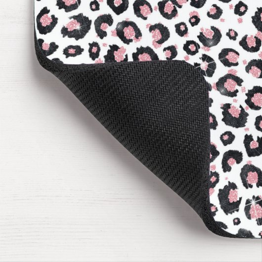 Elegant Rose Gold Black Leopard Pattern マウスパッド (コーナー)