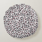Elegant Rose Gold Black Leopard Pattern ラウンドクッション (裏面)