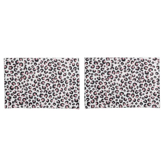 Elegant Rose Gold Black Leopard Pattern 枕カバー (フロントセット)