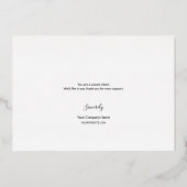 Elegant Rose Gold Blue Business Thank you  箔シーズンカード (裏面)