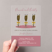 Elegant Rose Gold Brunch and Bubbly Bridal Shower アクリル招待状 (インサイチュ (ポータブル))