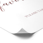Elegant Rose Gold Calligraphy Favors ポスター (角)