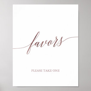 Elegant Rose Gold Calligraphy Favors ポスター