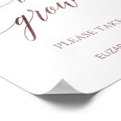 Elegant Rose Gold Calligraphy Let Love Grow Sign ポスター (角)