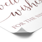 Elegant Rose Gold Calligraphy Well Wishes Sign ポスター (角)