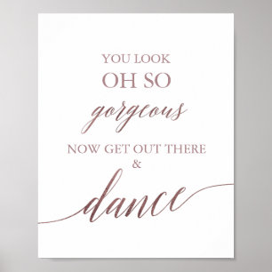 Elegant Rose Gold Calligraphy You Look Gorgeous ポスター