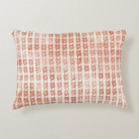 Elegant, Rose Gold Checkered Pattern アクセントクッション (正面)